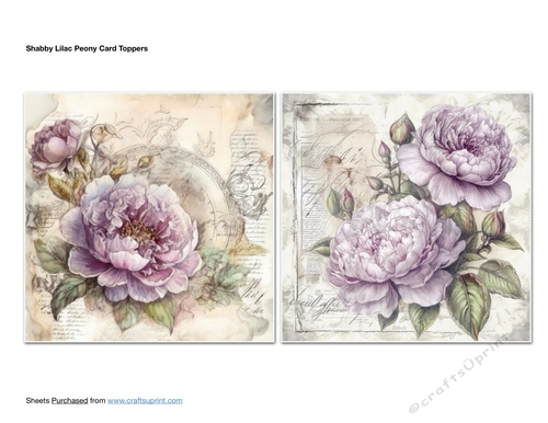 Shabby Lilac Peony Card Toppers