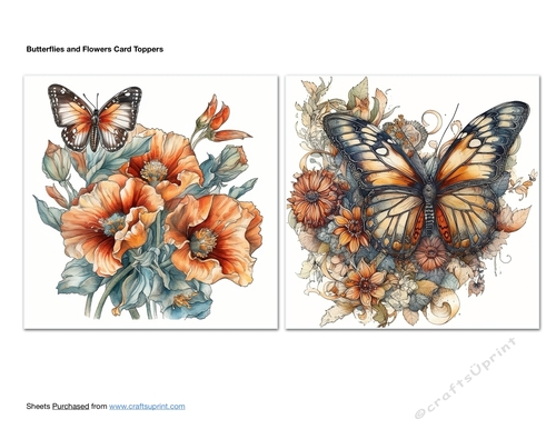 Butterflies and Flowers Card Toppers