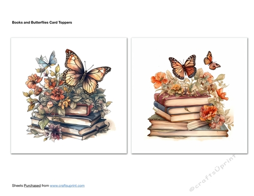 Books and Butterflies Card Toppers