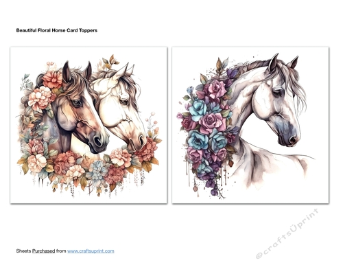 Beautiful Floral Horse Card Toppers