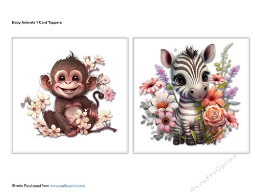 Baby Animals 1 Card Toppers