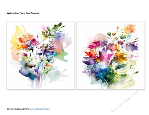 Watercolour Floral Card Toppers