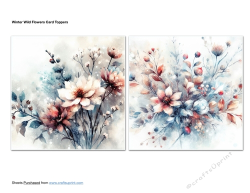 Winter Wild Flowers Card Toppers