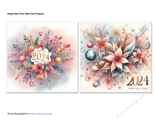Happy New Year 2024 Card Toppers
