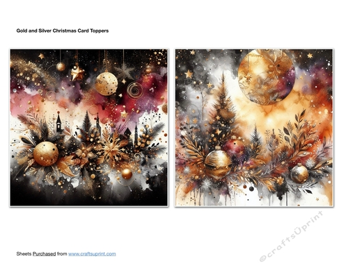 Gold and Silver Christmas Card Toppers