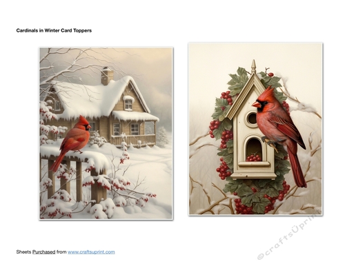 Cardinals in Winter Card Toppers