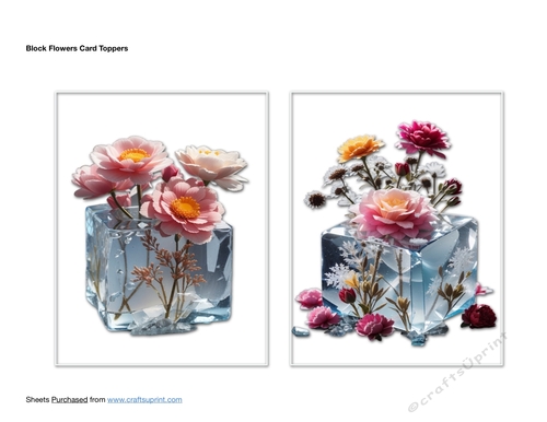 Block Flowers Card Toppers