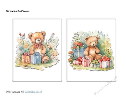 Birthday Bear Card Toppers