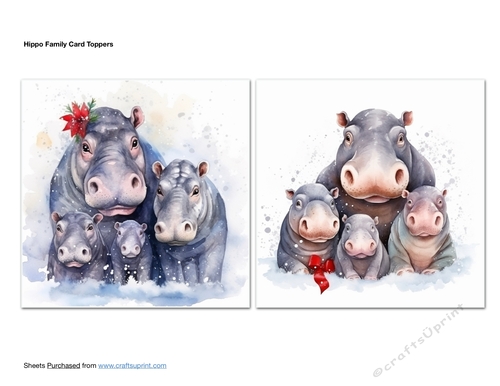 Hippo Family Card Toppers