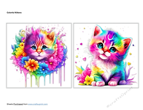 Colorful Kittens Card Toppers