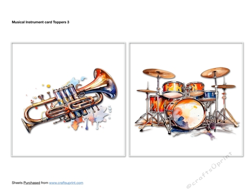 Musical Instrument Card Toppers 3