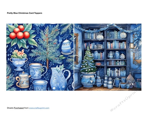 Pretty Blue Christmas Card Toppers