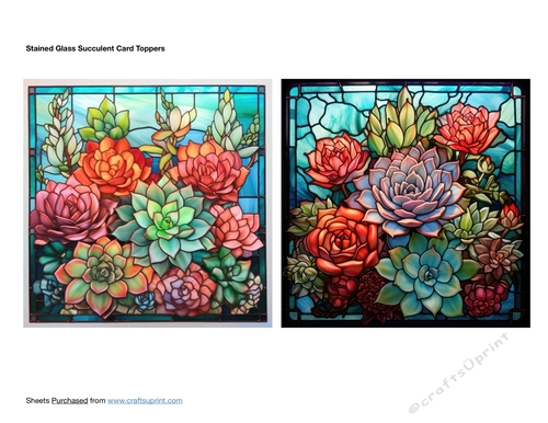 Stained Glass Succulent Card Toppers
