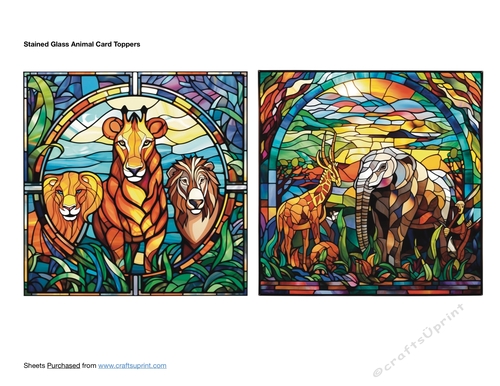 Stained Glass Animal Card Toppers
