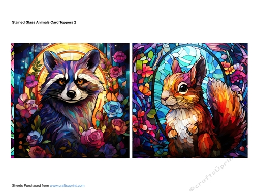 Stained Glass Animals Card Toppers 2