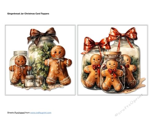 Gingerbread Jar Christmas Card Toppers
