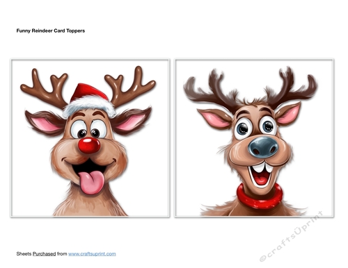 Funny Reindeer Card Toppers