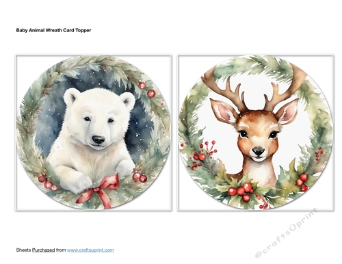 Baby Animal Wreath Card Topper