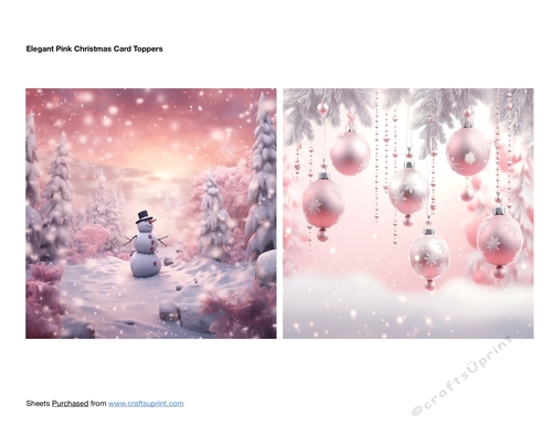 Elegant Pink Christmas Card Toppers