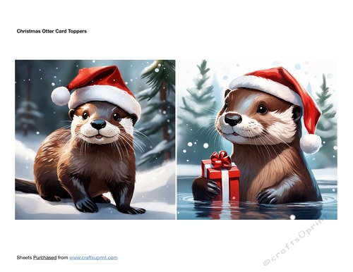 Christmas Otter Card Toppers