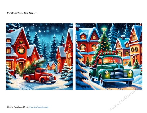 Christmas Truck Card Toppers