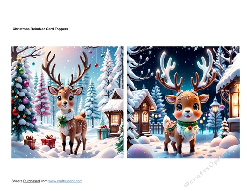 Christmas Reindeer Card Toppers
