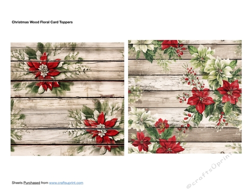 Christmas Wood Floral Card Toppers