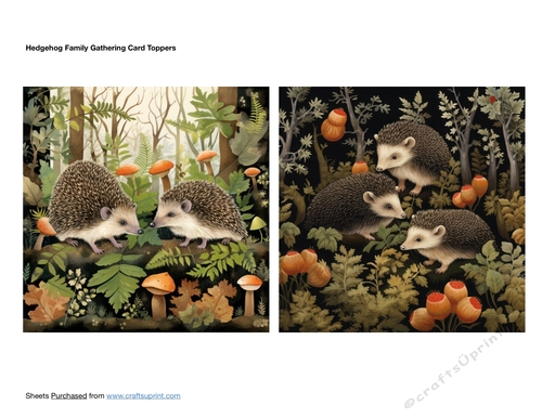 Hedgehog Family Gathering Card Toppers