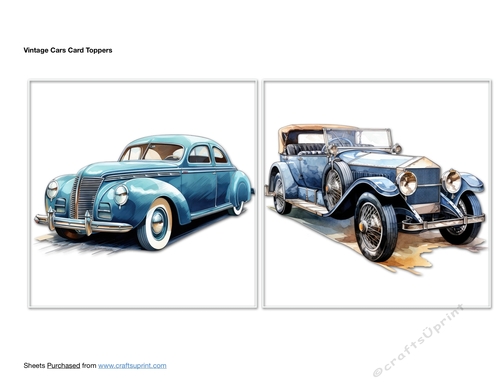 Vintage Cars Card Toppers