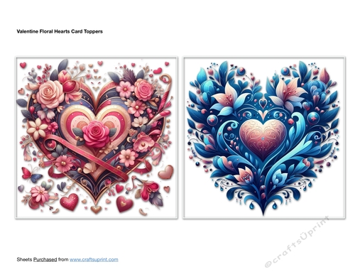 Valentine Floral Hearts Card Toppers