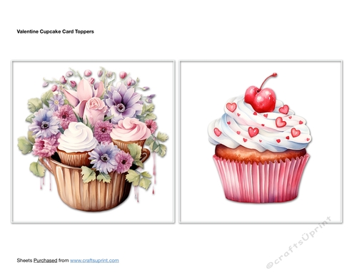 Valentine Cupcake Card Toppers