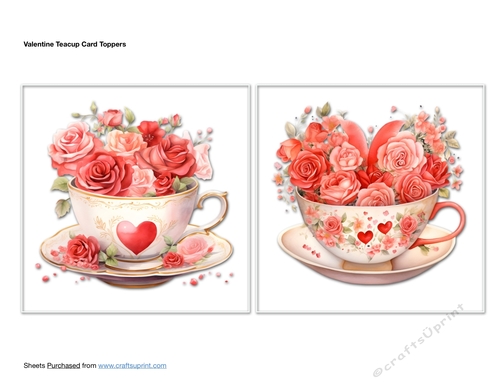 Valentine Teacup Card Toppers