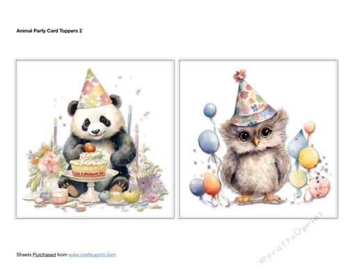 Animal Party Card Toppers 2