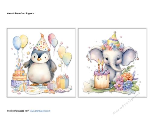 Animal Party Card Toppers 1
