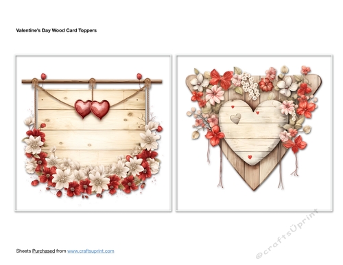 Valentines Day Wood Card Topper