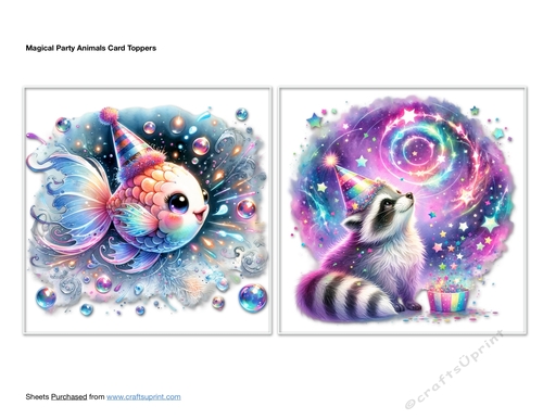 Magical Party Animals Card Toppers