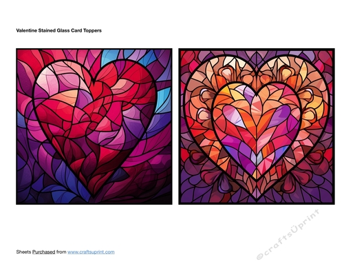 Valentine Stained Glass Card Toppers