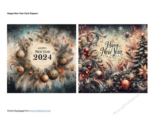 Happy New Year Card Toppers