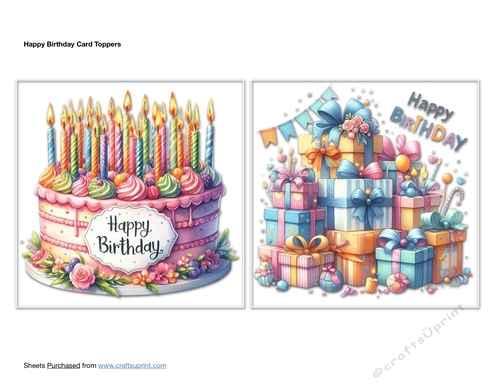Happy Birthday Card Toppers