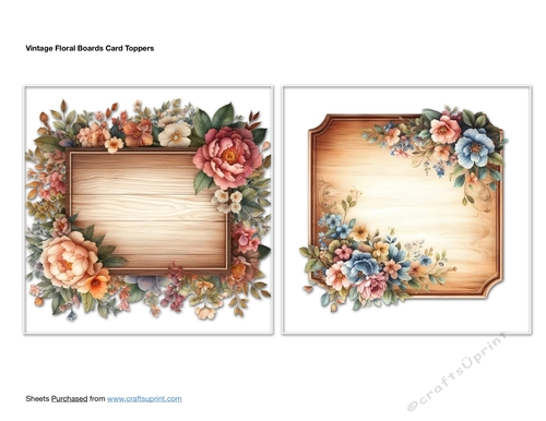 Vintage Floral Boards Card Toppers