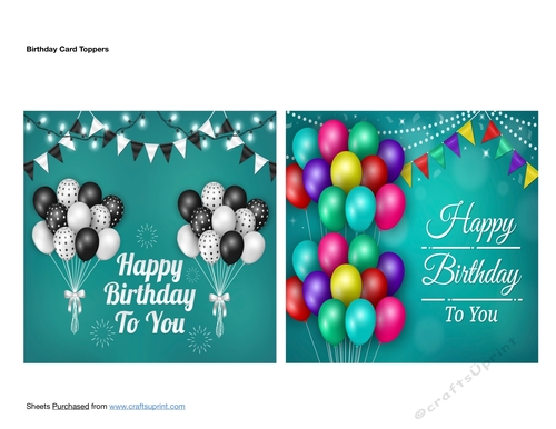 Birthday Card Toppers