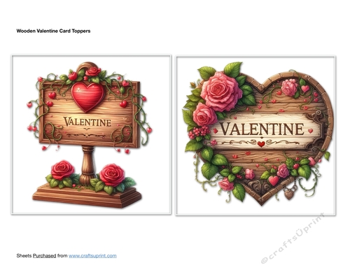 Wooden Valentine Card Toppers 3