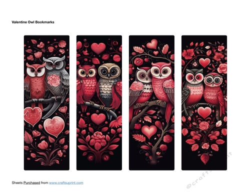 Valentine Owl Bookmarks
