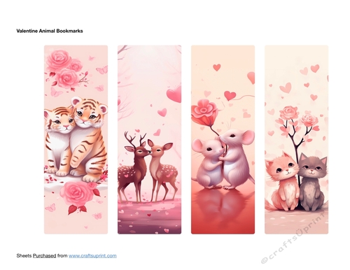 Valentine Animal Bookmarks