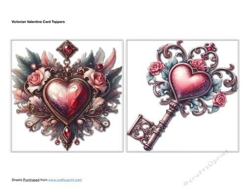 Victorian Valentine Card Toppers
