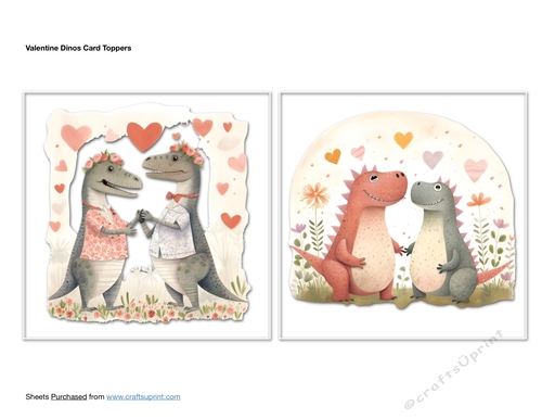 Valentine Dinos Card Toppers