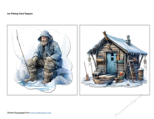 Ice Fishing Card Toppers