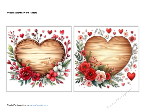 Wooden Valentine Card Toppers