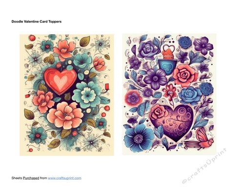 Doodle Valentine Card Toppers