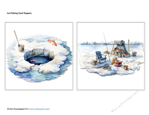Ice Fishing Card Toppers